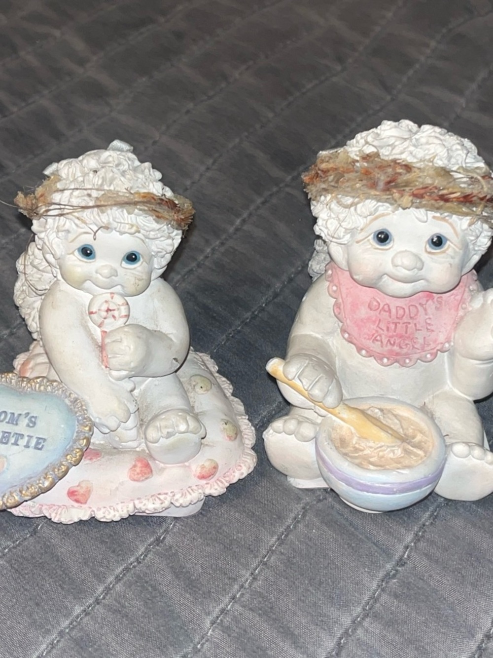 Cherub Baby Figurines with Pastel Accents Moms sweetie Daddy’s little angel